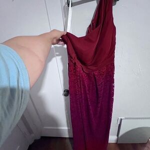 Azazie burgundy bridesmaid dress in size 22